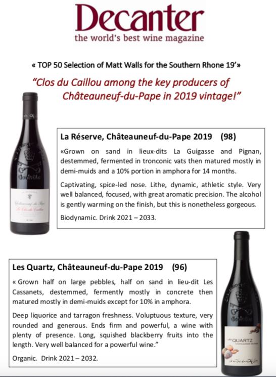 Clos du Caillou, key producer in 2019 Vintage! By Decanter.